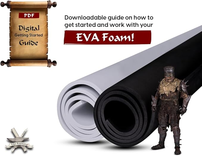 2-Pack Shape Retention EVA Cosplay Foam - 5mm Thick (Black) 14x39 inch High Density EVA Craft Foam Sheets - Premium 85 kg/m3 Heat Shape Material for DIY, Comic, Con or Halloween Costumes - The Foamory