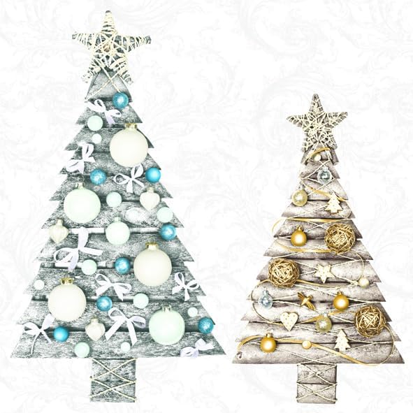 20-ct 13x13 Christmas Paper Decoupage Napkins, 3-Ply Servilletas Tissue Napkin for Dinner and Parties, Disposable Napkins (Trees Xmas)