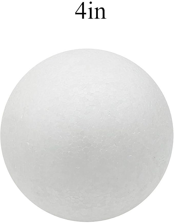 Crafjie 4 Inch Foam Balls, White Smooth Craft Foam Ball for Decoration Household and School Projects, Polystyrene Foam Balls for DIY Arts and Crafts, Modeling (4inch 12pc)