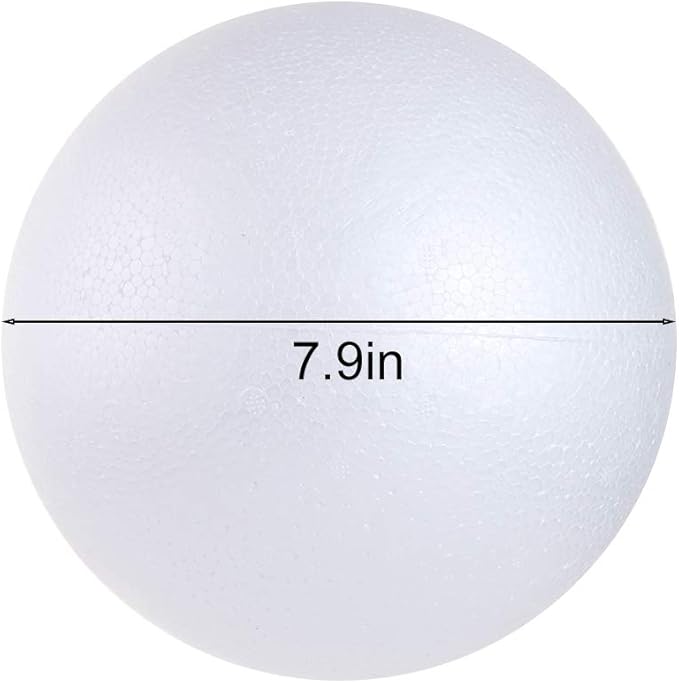 CCINEE 1PCS 7.9 Inch White Foam Balls Round Craft Foam Balls for Art, Craft, Household, School Projects and Christmas Easter Party Decorations