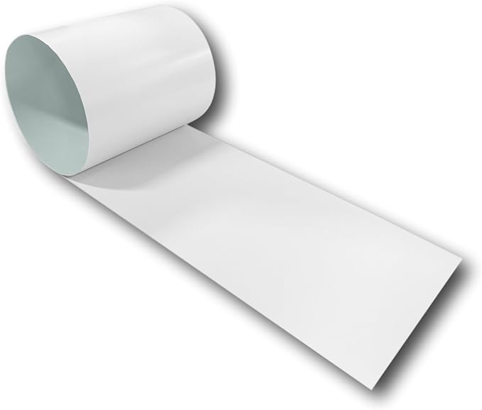 Eagle 1: 24 Gauge KYNAR 500 Sheet Metal Flashing Rolls-10 FT Long-Heavy Duty Pre-Finished Rolls-Commercial Grade-Roofing Flashing, Fascia Cover, Coping Cap-Multiple Sizes (12" x 10 FT, Stone White)