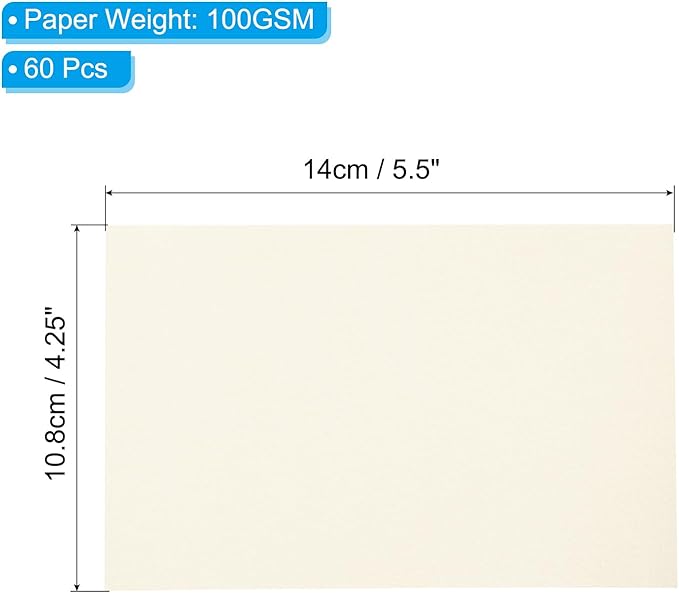 PATIKIL 60 Sheets Vellum Paper 4.25x5.5, Vellum Paper Printable Translucent Paper 100GSM Colored for Invitations Laser Inkjet Printing Card Making Crafting Wedding Tracing, Light Gold