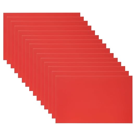 PATIKIL 5x8 Inch Anodized Aluminum Sheet Metal, 15Pcs Laser Plates Engraving Blanks 0.5MM Thin Rectangle for Crafting DIY House Laser Engraving, Red