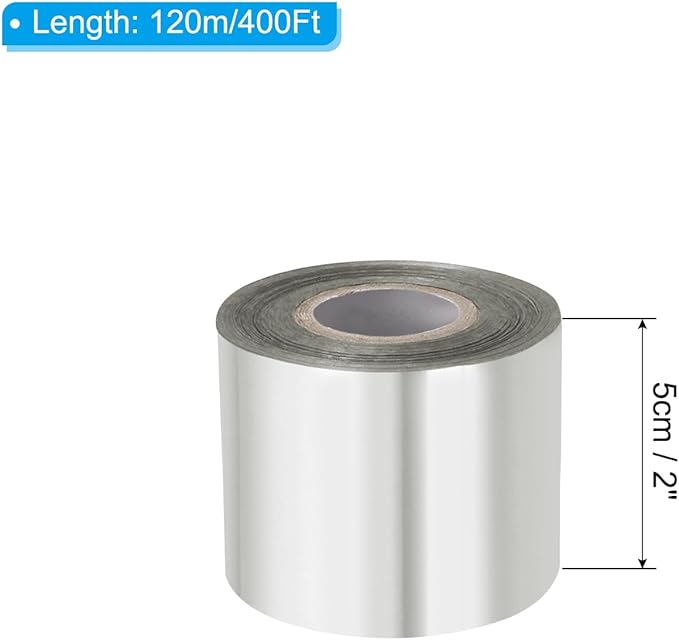PATIKIL 2"x400Ft Hot Stamping Foil Paper, Heat Transfer Hot Stamping Paper Foil Roll for Leather DIY Logo Decor Craft Gift Package Scrapbook Card, Silver Tone
