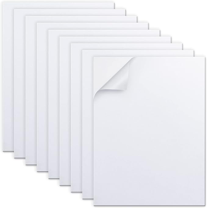 MEARCOOH Self Adhesive Foam Sheets, White 9x12 Inch 2mm Sticky Eva Foam Paper for Crafts Cardmaking Photo Frames Classroom Scrapbooking Christmas Crafts (White 10 Sheets)
