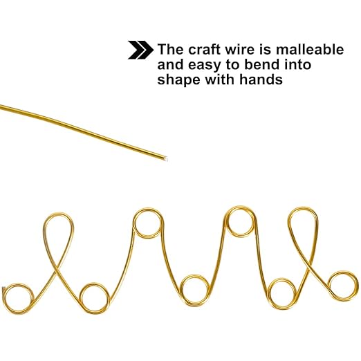 Tenn Well 9 Gauge Aluminum Wire, 50 Feet 3mm Bendable Metal Craft Wire for Sculpting, Jewelry Making, Armature Making, Molding, Wraping (Gold)