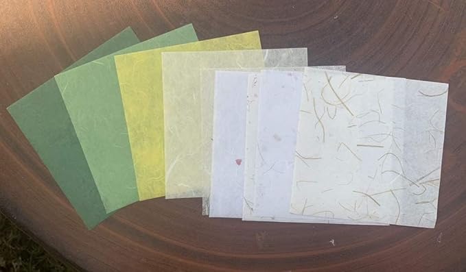 50 Sheets 6 x 6 Inches Natural Fiber Mulberry paper Sheets Square Origami Paper Arts Folding Craft, Decoration Paper, Square Folding Paper for DIY Crafts (Mixed Colors Rice Straw etc.,, 6 x 6)