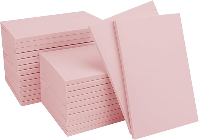 25 Pcs 4"x6" Rubber Linoleum Stamp Carving Blocks for Printmaking, Linocut Artists, Crafts - Light Pink by KUKLIPJIM