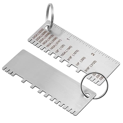 Wire/Metal Sheet Thickness Gauge Stainless Steel Welding Gage Plated Size Inspection Tool Wire Metal Sizes Thickness Gauge