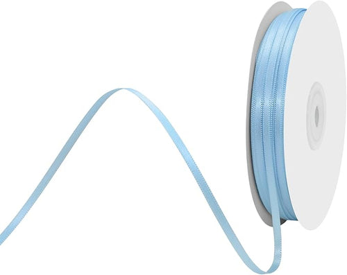 1/8 Inch X 100 Yards Dusty Blue Satin Thin Ribbon Solid Color Double Faced Ribbons Perfect for Crafts Wedding Decor Bow Making Arts Sewing and More