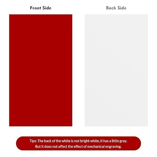 Laser Engraving Blank Red ABS Double Color Plastic Sheet, 11.8x6.49x0.05 inch Materials Double Color Plastic Sheet for Interior Signs, Badges (Red)