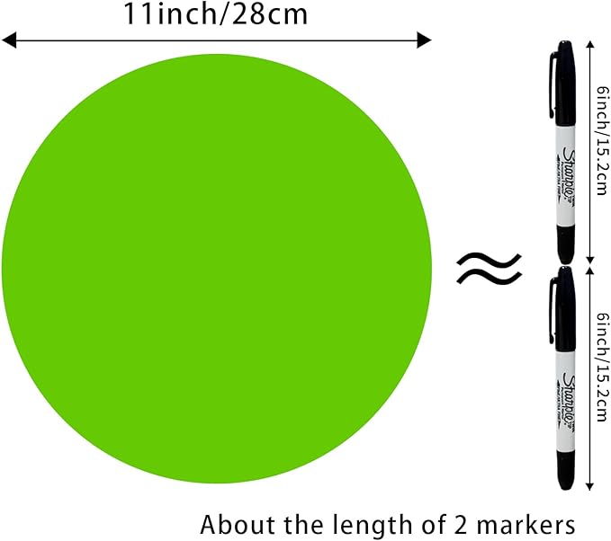 STARLIBOO 11 inch Colorful Dry Erase Dots Circles Whiteboard Marker Removable Stickers Spots Wall Decals for School Classroom Teachers Students Table & Desk- 12 Pack