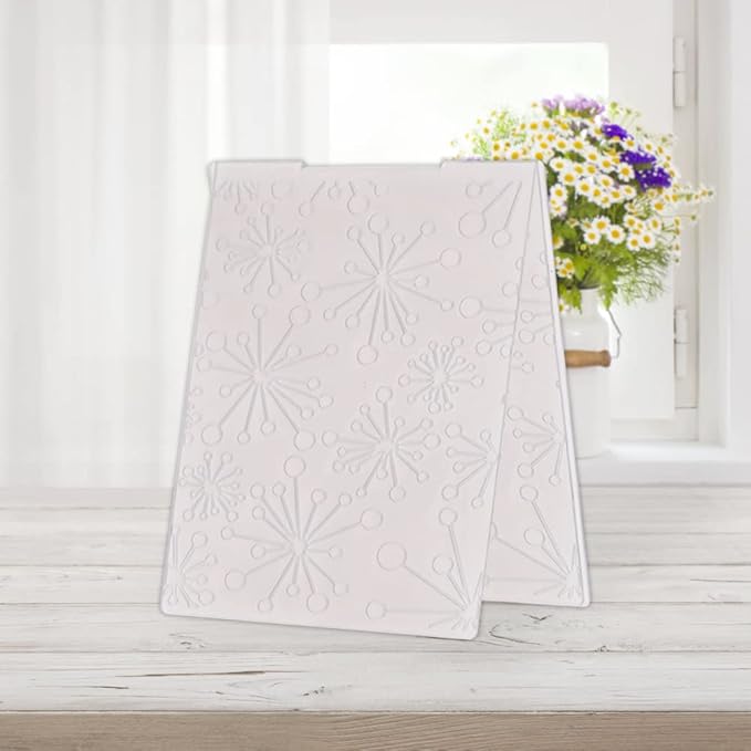 Hying 3-D Textured Impressions Background Embossing Folder, Line Dot Flower Pattern Plastic Embossing Folder Template for Card Making Scrapbooking Paper Craft Album Stamps DIY Décor