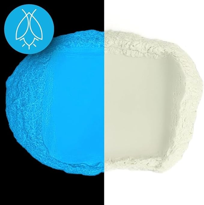 Glow in The Dark Pigment Powder - Neutral and Fluorescent Color for Art Painting, Fine Art, Nail Art Paint, and DIY Crafts - Long Lasting 10+ Color Options - Neutral Sky Blue - (1 Kilogram)