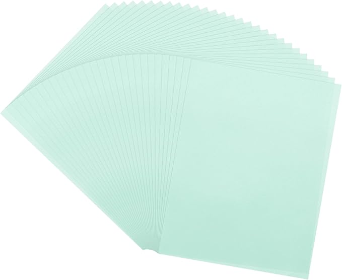 MECCANIXITY 60 Sheet Colored Vellum Paper 8.5" x 11", 100gsm Translucent Printable Vellum Sheets for Printing Wedding Invitations Inkjet Laser Printer, Light Blue