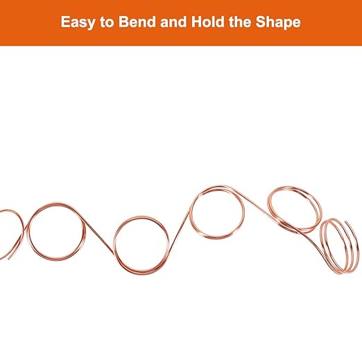 Tenn Well 15 Gauge Aluminum Wire, 164 Feet 1.5mm Bendable Metal Craft Wire for Jewelry Making, Beading, Sculpting and Bonsai Training (Copper)