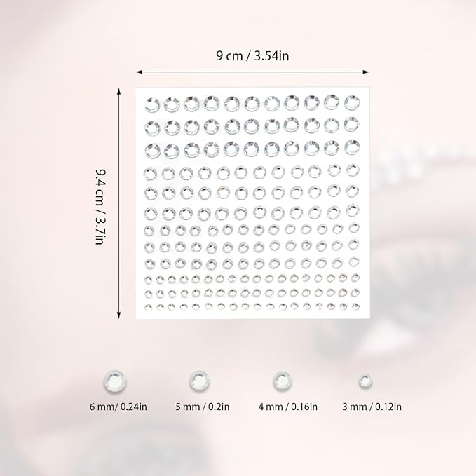 5 Sheets Self Adhesive Pearl Stickers, Flat Back Pearls Sticker, 4 Size Self Adhesive Rhinestone Gem Stickers for DIY Crafts Craft Card Decorations Nail Art Beauty Makeup (White)