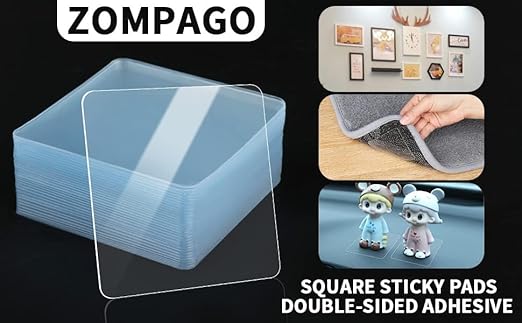 80PCS Premium Double Sided Mounting Squares Clear Tape,Heavy Duty Adhesive Pads for Pictures,Poster Hanging Strips - Strong Sticky Tack,Waterproof Adhesive for Shower,Wall Patch,Sticky Pads