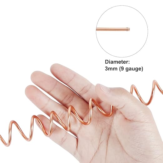 Tenn Well Aluminum Wire, 50 Feet Bendable Craft Wire for Jewelry Making, Plants, Gardening, Sculpting (9 Gauge, Copper Tone)