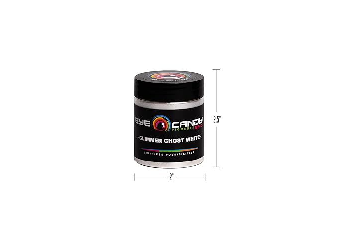 Eye Candy Premium Mica Powder Pigment “Glimmer White” (25g) Multipurpose DIY Arts and Crafts Additive | Woodworking, Bath Bombs, Resin, Epoxy, Soap, Nail Polish (Glimmer Ghost White, 25G)