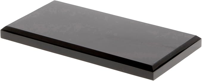 Plymor Black Acrylic Rectangular Beveled Display Base, 6" W x 3" D x 0.5" H, Pack of 3
