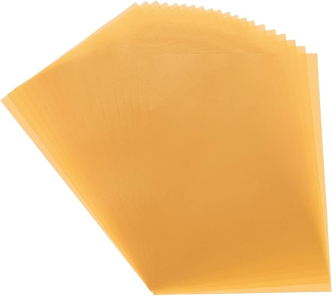 MECCANIXITY Colored Vellum Paper, 40 Sheet Orange Yellow Transparency 8.3" x 5.9" Printable Vellum Paper, Translucent Vellum Sheets for Printing Wedding Invitations Ink Jet Laser Printer
