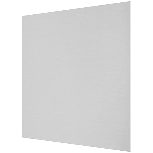 304 Stainless Steel Sheets Metal 12" x 12" x 1/32"(0.0315”) Inch 304 Stainless Steel Plates 20 Gauge(0.8MM) Stainless Steel Shim Stock Plates Metal Sheets for Crafting, Stovetop, Snow Frosted Surface