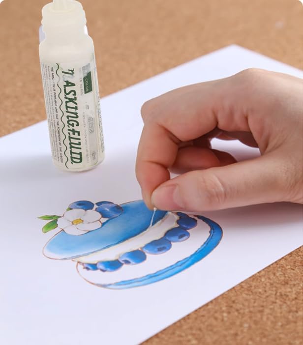 Hztyyier Pigment Covering Liquid, Watercolor White Liquid Art Masking Fluid for Watercolor Painting and Various Art Projects (18ml)