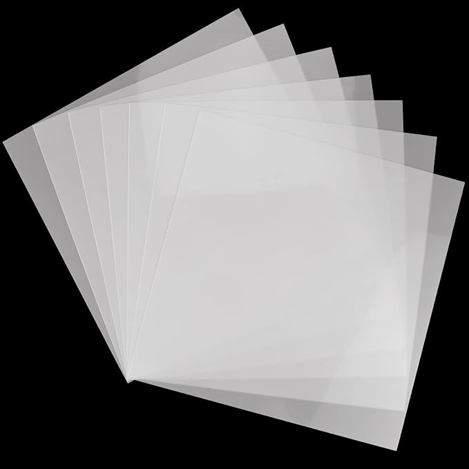 FSWCCK 25 Pcs 10mil 12 x 12 Inch Milky Translucent PET Blank Stencil Sheets, Mylar Sheets for Stencils, Template Plastic for Quilting Mylar Stencils, Laser Cutting, Gyro-Cut Tool Template Material