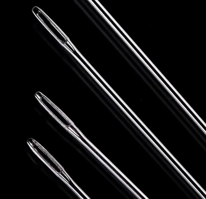 MJMP 10" Professional Upholstery Large Eye Long Needle Easy to Thread,Used for Furniture Weaving Leather Hand Sewing. (10")