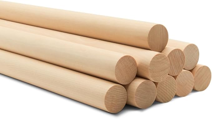 Dowel Rods Wood Sticks Wooden Dowel Rods - 1/2 x 36 Inch Unfinished Hardwood Sticks - for Crafts and DIYers - 50 Pieces by Woodpeckers