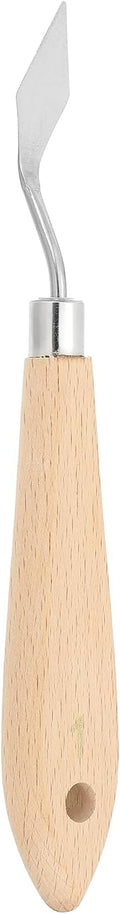 PATIKIL Art Spatula, No.1 13mm Stainless Steel Flexible Palette Knife Painting Knife Painting Spatula Oil Painting Mixing Scraper with Wood Handle for Canvas Acrylic Painting, Brown