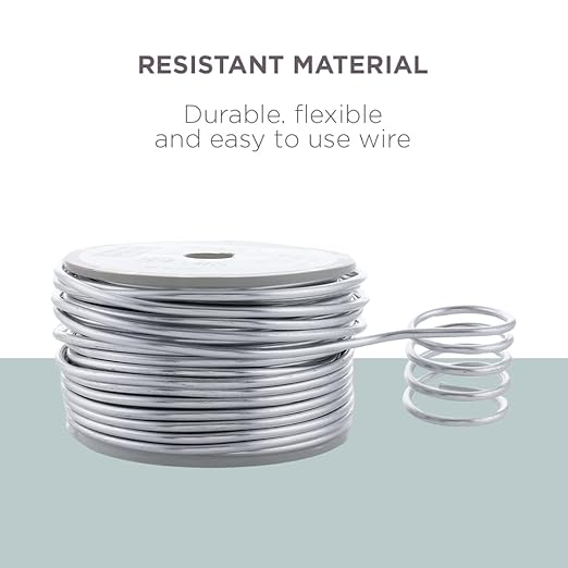 UTILE Armature Aluminum Wire 80 ft 10 Gauge 3.2 mm Anodized Craft Bendable Wire – Sculpting Metal Silver for Bonsai Trees, Clay, Crafts, Plants, Gardening, Beading and Jewelry Making (Silver)