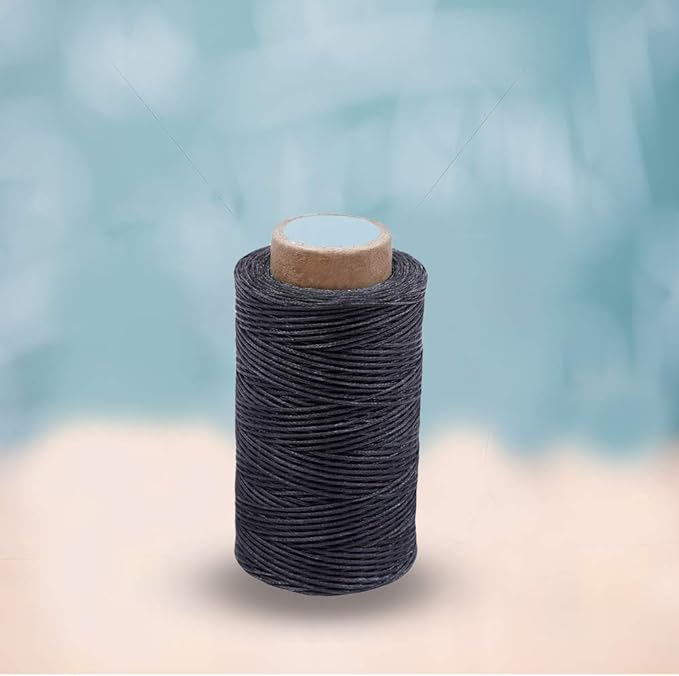 284 Yards 210D Heavy Duty Waxed Thread for Leather Sewing, Upholstery, Bookbinding, Shoe Repairing, and Leather Projects - 0.8mm Flat