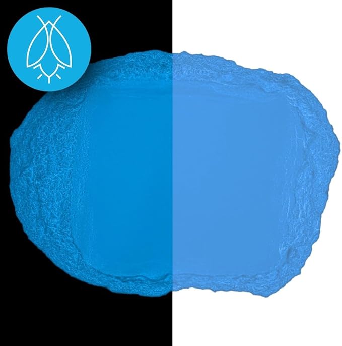 Glow in The Dark Pigment Powder - Neutral and Fluorescent Color for Art Painting, Fine Art, Nail Art Paint, and DIY Crafts - Long Lasting 10+ Color Options - Fluorescent Blue - (30 Grams/1 Ounce)