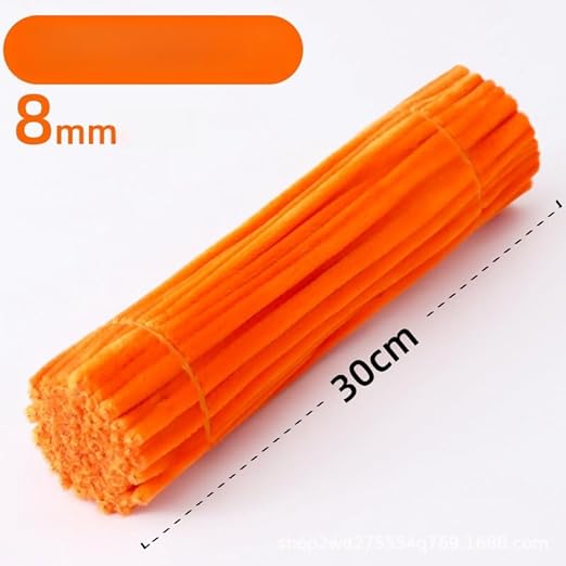 100 Pieces Pipe Cleaners Chenille Stem, Pastel Candy Color Pipe Cleaners Set for Pipe Cleaners DIY Arts Crafts Decorations, Chenille Stems Pipe Cleaners (Orange)