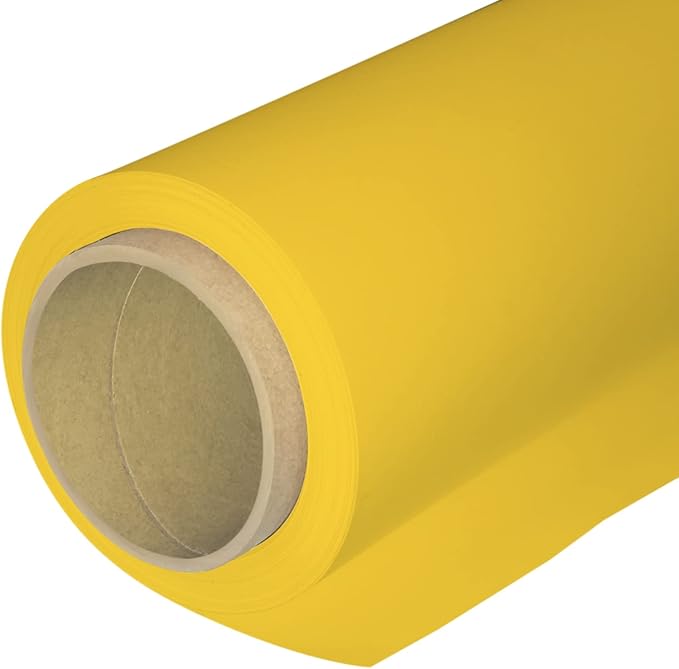 Seamless Photography Background Paper Roll, Yellow Photo Paper Backdrop for Photography, Video and Streaming (53''x16 'Forsythia Yellow)