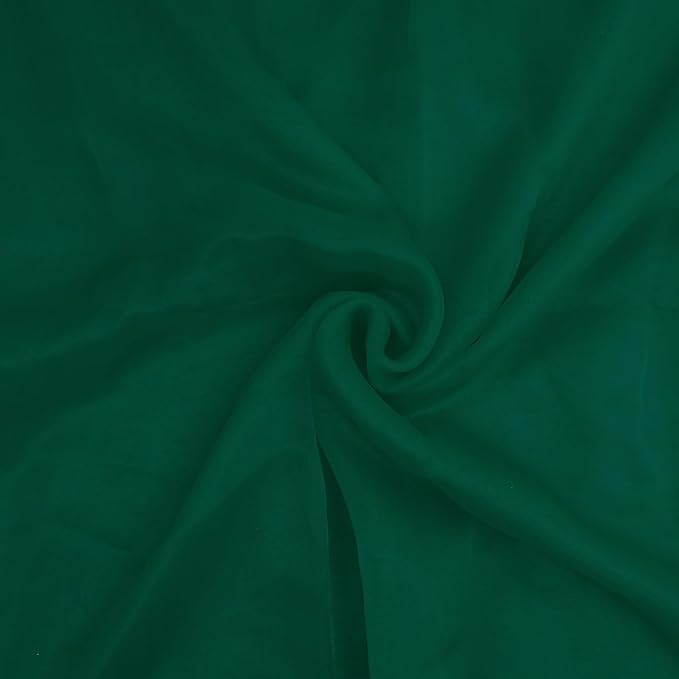 Organza Fabric 10 Yard Bridal Solid Sheer Bolt for Home Décor, Table Décor, Bridal, Fashion, Crafts, Decorations Silky Shiny Organza 44" - (10 Yard, Hunter Green)