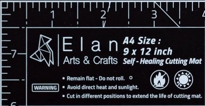 Elan Cutting Mat A2 Black & Taupe, Self Healing Cutting Mat 18x24 Inch, 5-Ply Craft Board Black, Hobby Board for Crafts 18x24 Inch