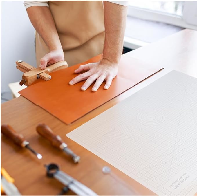 Falling in Art Self Healing Cutting Mat, 9x12" Cutting Mats for Sewing, Double-sided 5-Ply Fabric Cutting Board for Crafting, Quilting and Sewing Projects, White