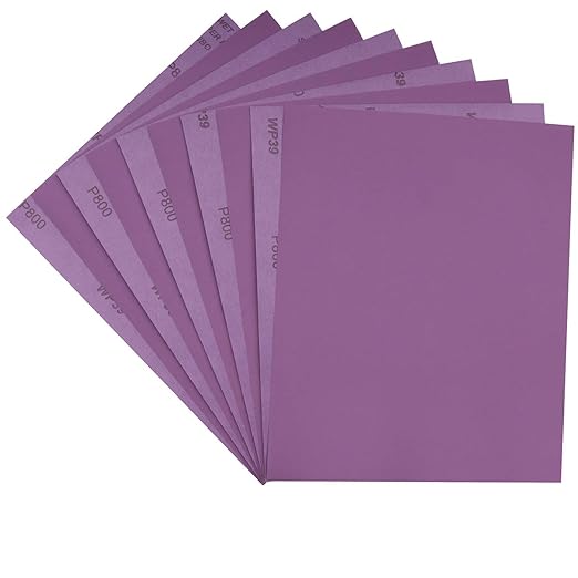 Sandpaper 800 Grit,Wet Dry Sanding Sheets,High Performance White Fused Alumina Abrasive Sand Paper for Wood Furniture Finishing,Metal Grinding,Automotive Polishing,9 x 11 Inch,10-Pack