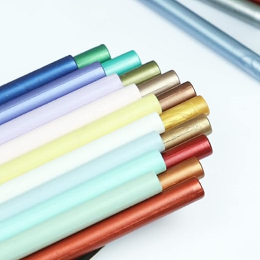 Wax Sealing Sticks, ONWINPOR 10pcs Glue Gun Wax Seal Sticks for Wax Seal Stamp, Melting Wax Seal Sticks for 0.43'' Glue Gun Wax Sealing Sticks (Champagne Gold)