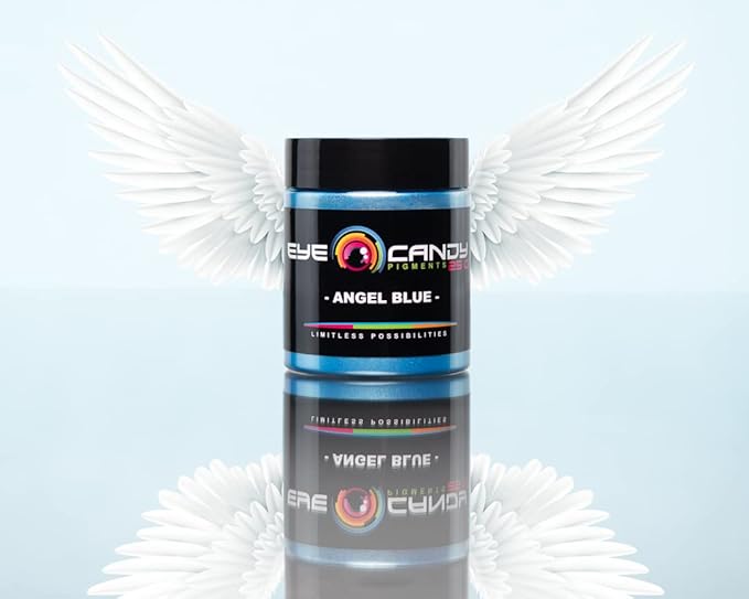 Eye Candy Pigments Premium Blue Mica Powder - Angel Blue (50gr) - for Epoxy, Resin, Soap, Paint, Woodworking, Acrylic Pouring, Bath Bombs, Fishing Lures - DIY Arts and Crafts Additive