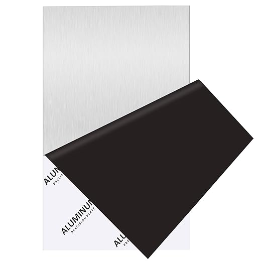 6061 Aluminum Sheet Metal 6 x 12 x 1/8 Inch, Heavy Duty Aluminum Sheets Plates with Protective Film, 3MM Thick Flat Plain Panel Plate Solid Metal Sheet Plate for Crafting Structural Framing Base Plate