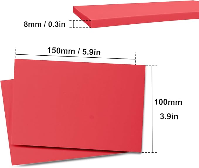 25 Pcs 4"x6" Rubber Carving Blocks, Linoleum Blocks, Stamp Carving Blocks for Printmaking, Linocut Artists, Crafts and More,red by KUKLIPJIM.