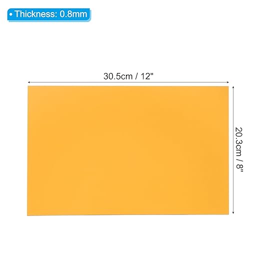 PATIKIL 8x12 Inch Anodized Aluminum Sheet Metal, 1Pcs Laser Plates Engraving Blanks 0.5MM Thin Rectangle for Crafting DIY House Laser Engraving, Yellow