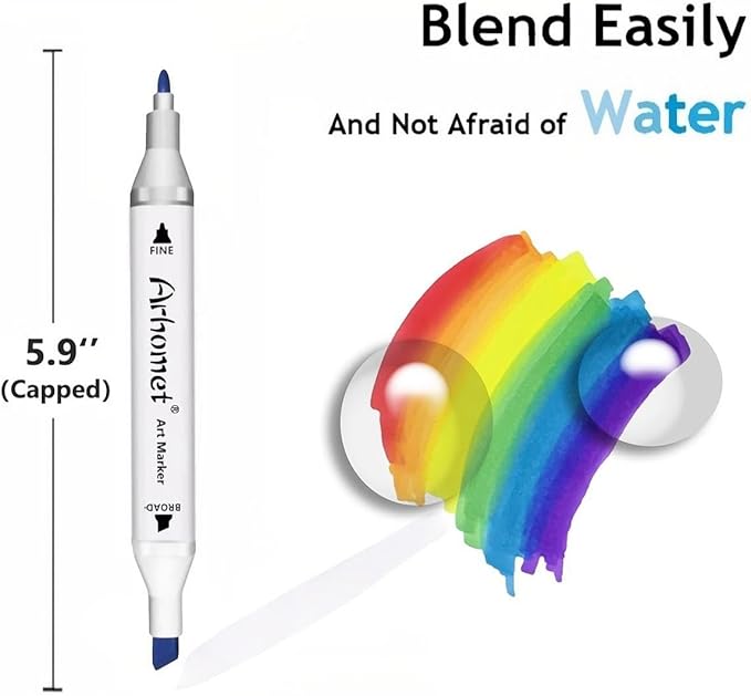 6pcs Multicolor Alcohol Markers Under 5 dallors, Dual Tips Art Markers Drawing Sketched Double Tipped for Kids Beginners Adults