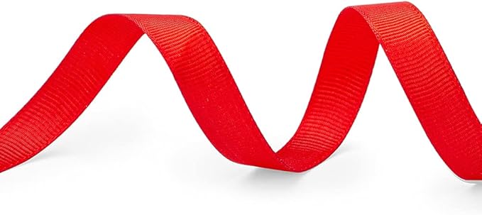 LIUYAXI 1/2" X 50 Yards Solid Red Grosgrain Ribbon, Perfect for Crafts, Wedding Decor, DIY Hair Accessories, Sewing, Christmas Gift Package Wrapping and More