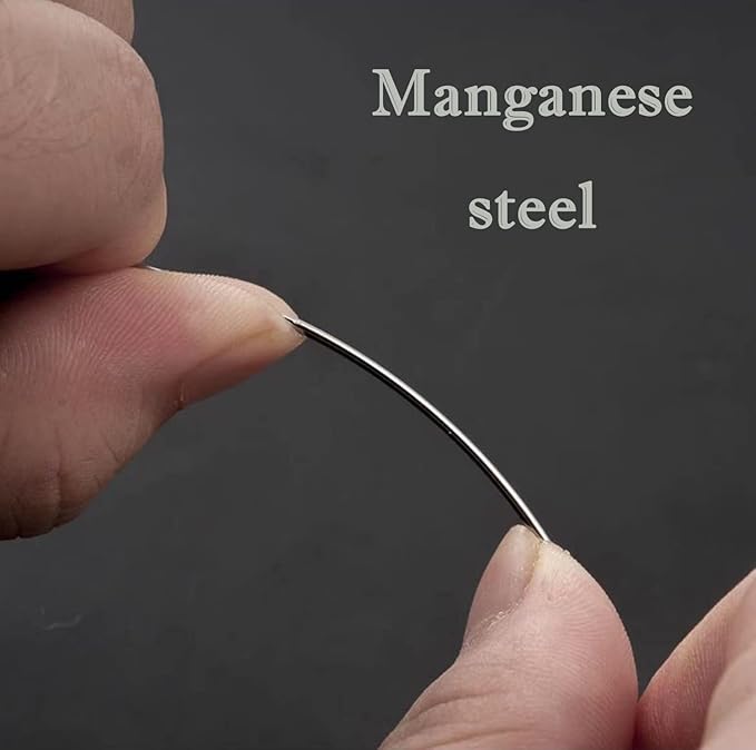 MJMP 8" Professional Upholstery Large Eye Long Needle Easy to Thread,Used for Furniture Weaving Leather Hand Sewing. (8")