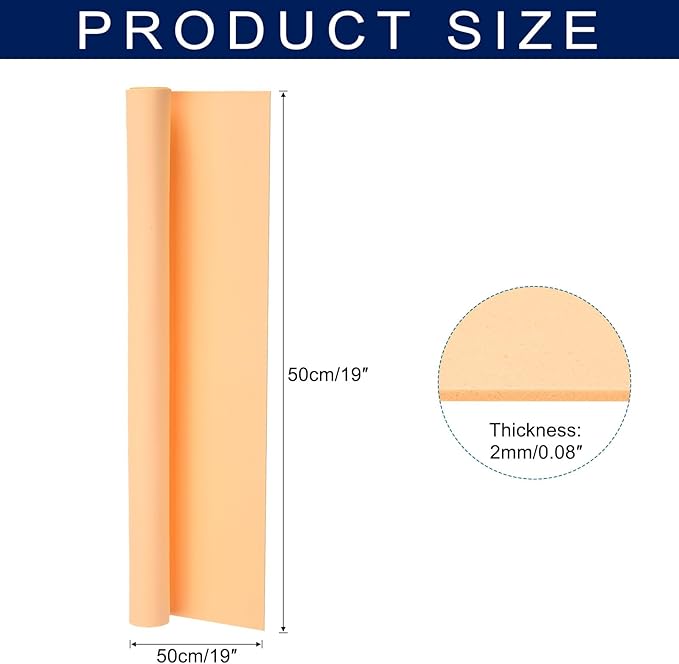 MECCANIXITY Foam Sheets Crafts 19x19 Inch 2mm EVA Craft Foam Paper Foam Sheets for Crafts Projects DIY Cosplay Modeling, Beige